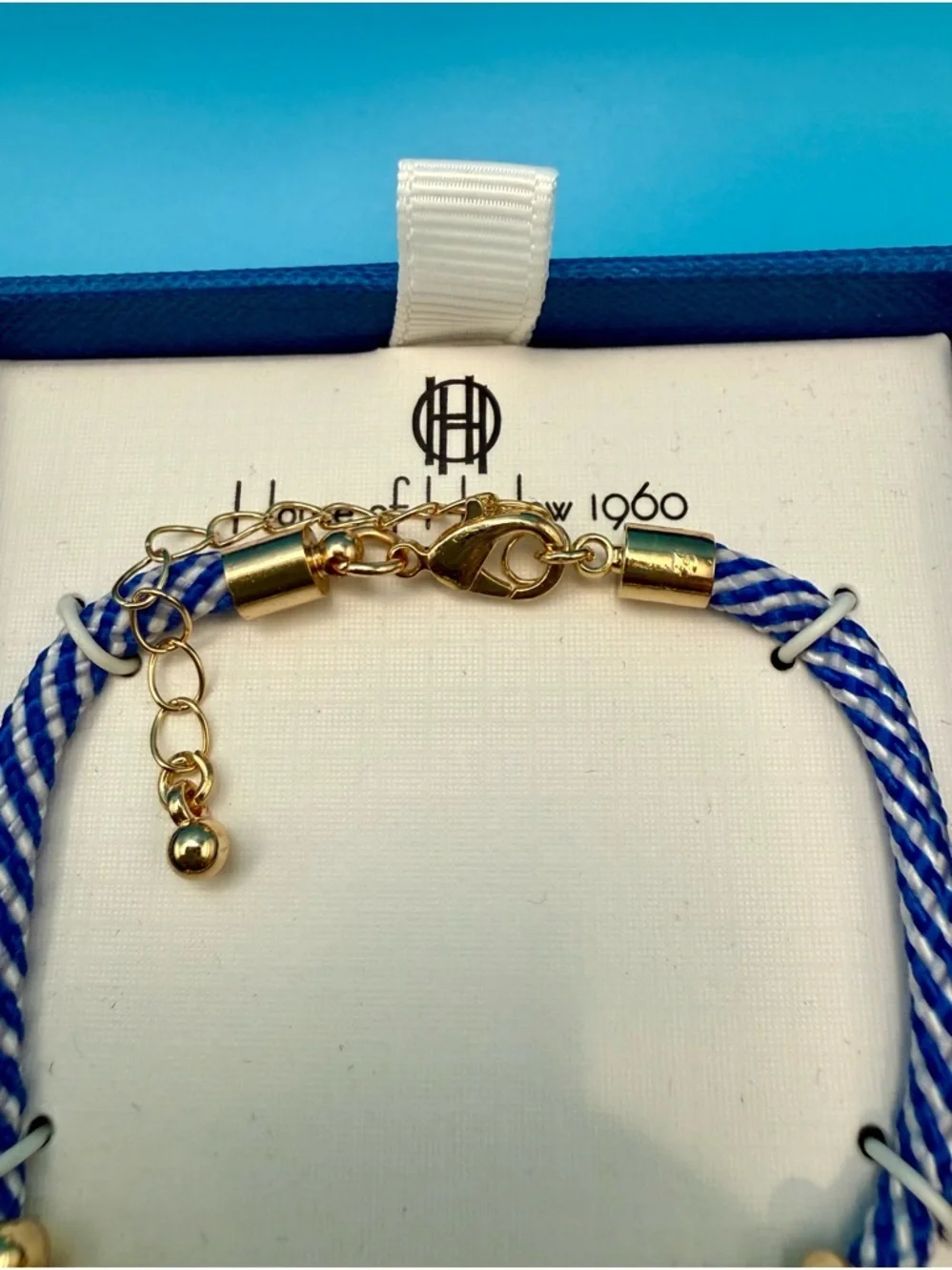House of Harlow 1960 Blue and Gold Nautical Charm Bracelet with Starfish